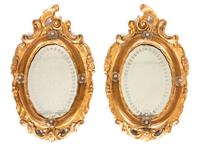 A Pair of Giltwood Mirrors 22 x 13 inches.