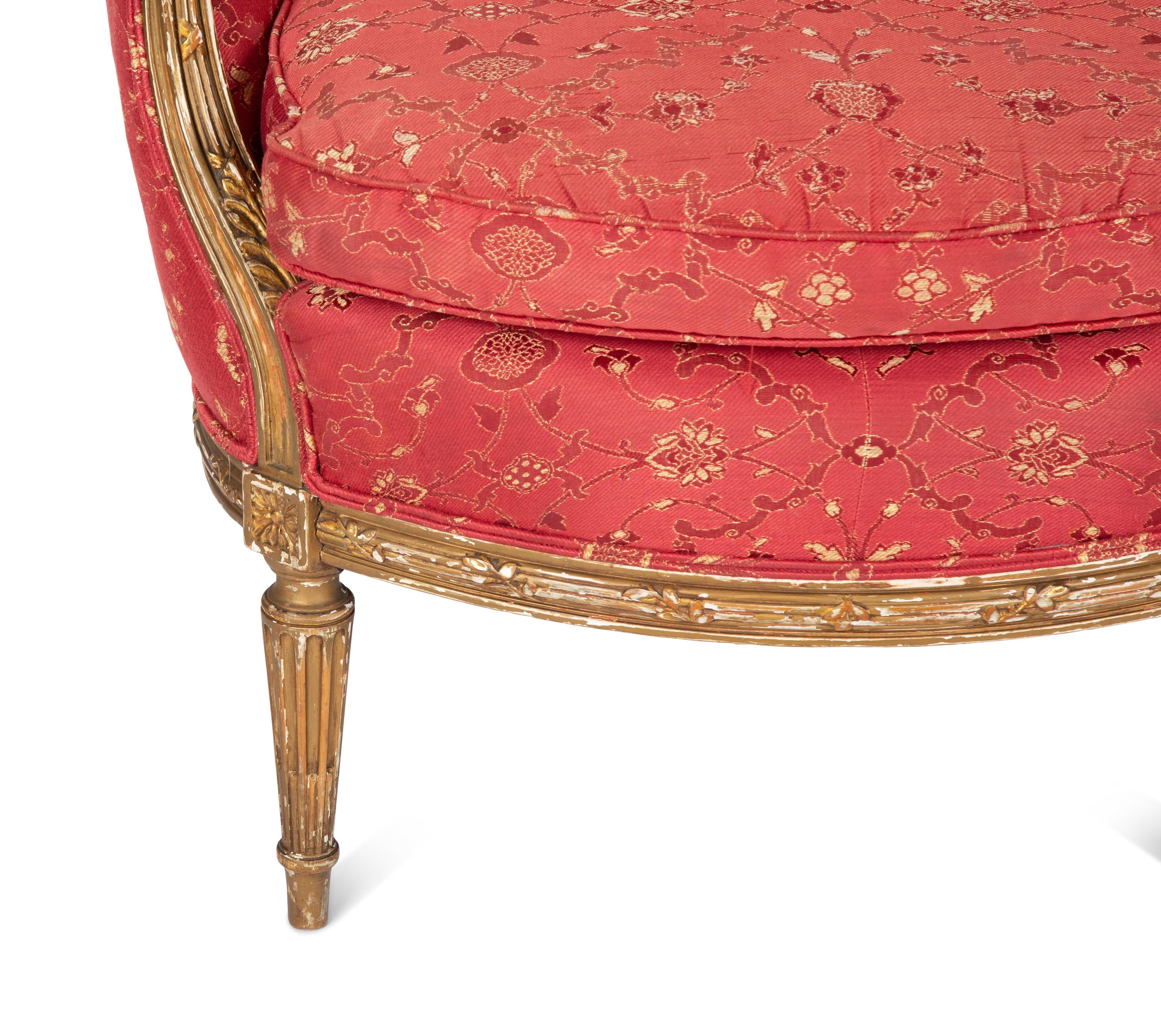 A Louis XVI Style Painted Bergère