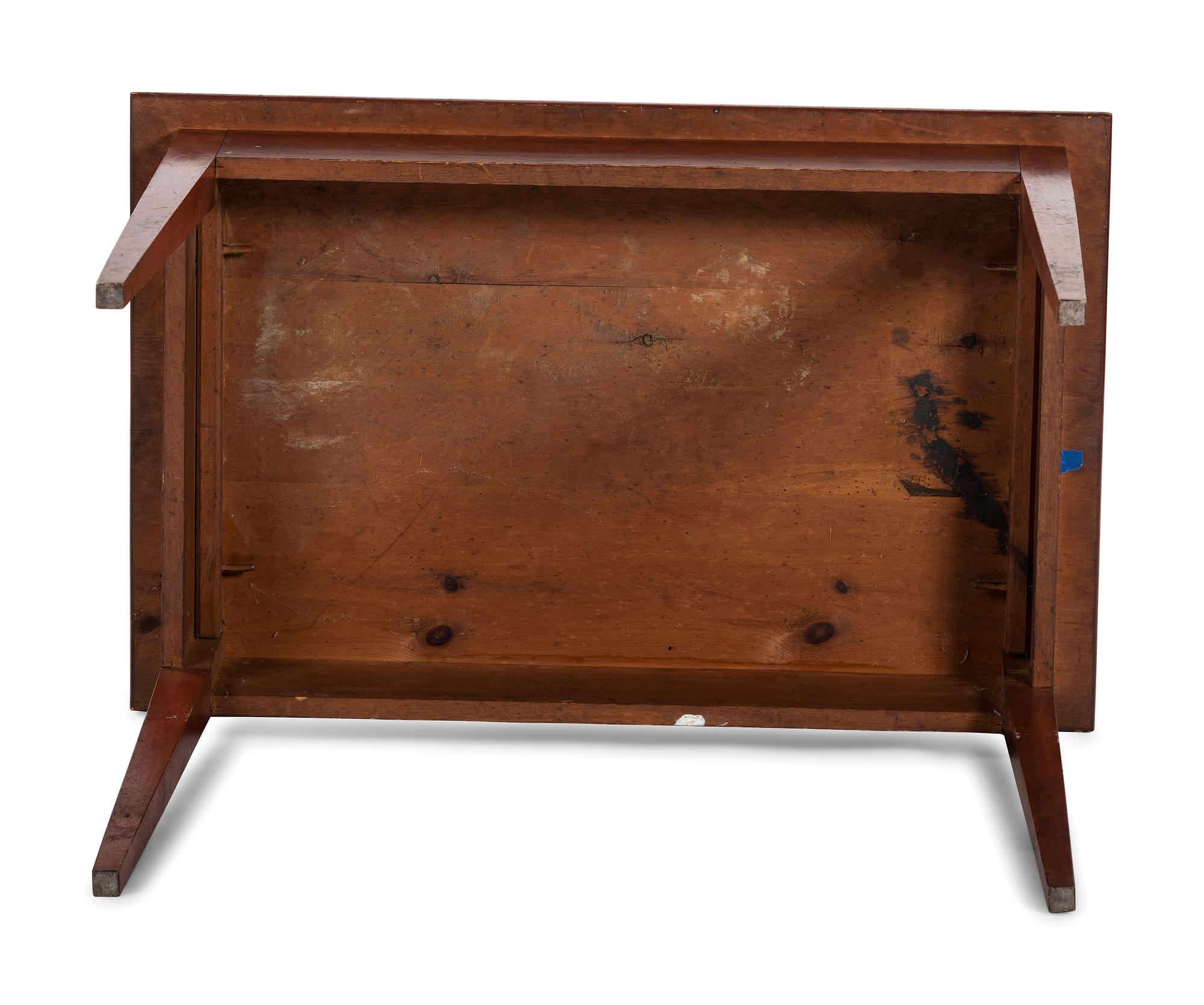 A Country Federal Red-Stained Work Table