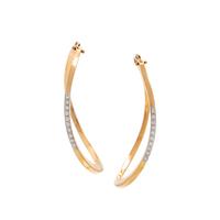 Roberto Coin, Diamond and Yellow Gold Hoop Earrings