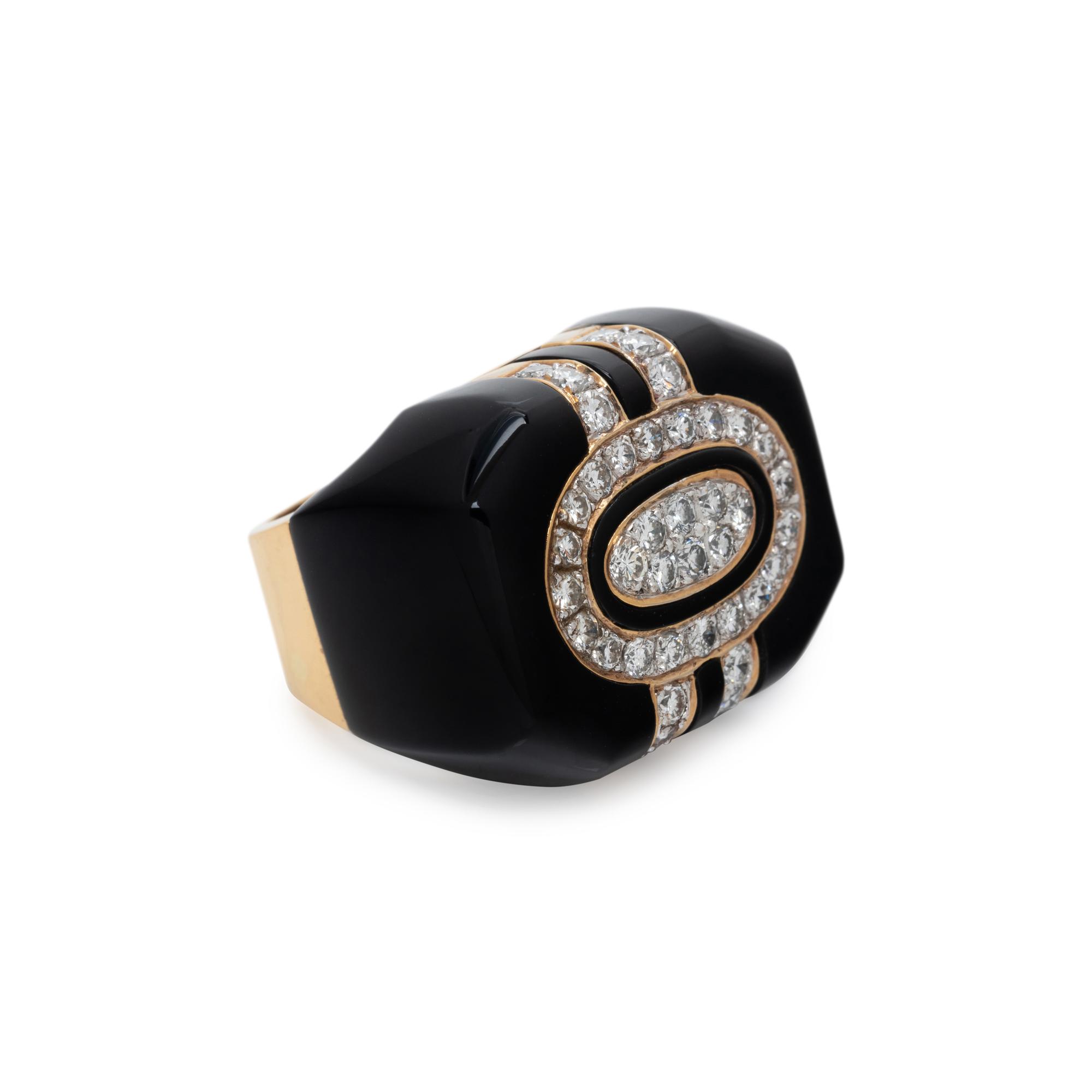 ONYX AND DIAMOND RING