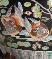 A Pair of Chinese Export Porcelain Jardinières with Wood Stands