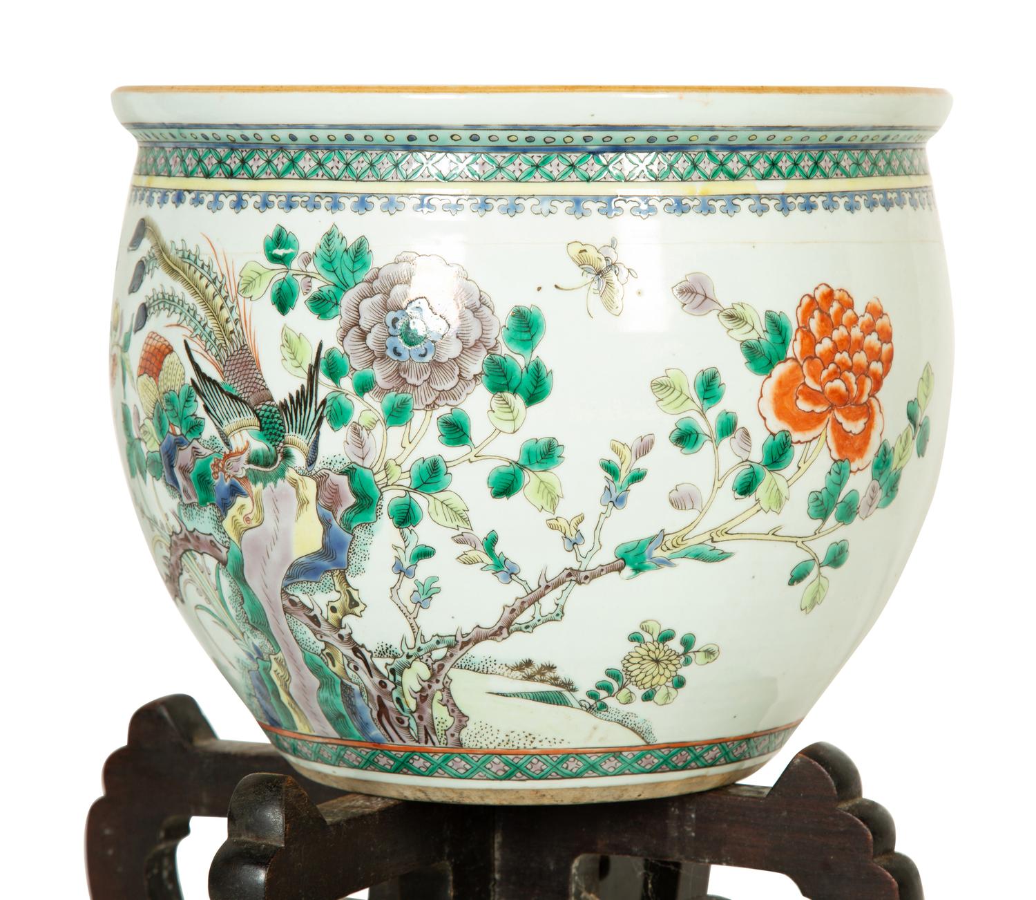 A Chinese Export Enameled Porcelain Jardinière