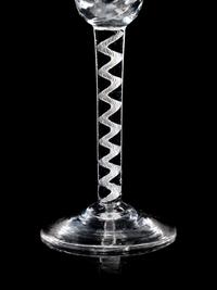 Two Moulded Glass Wine Glasses