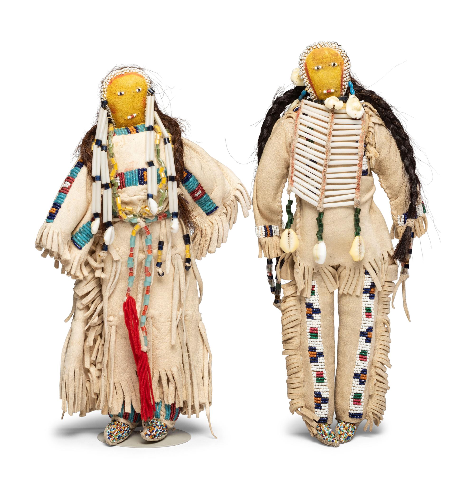 Sioux Beaded Hide Dolls