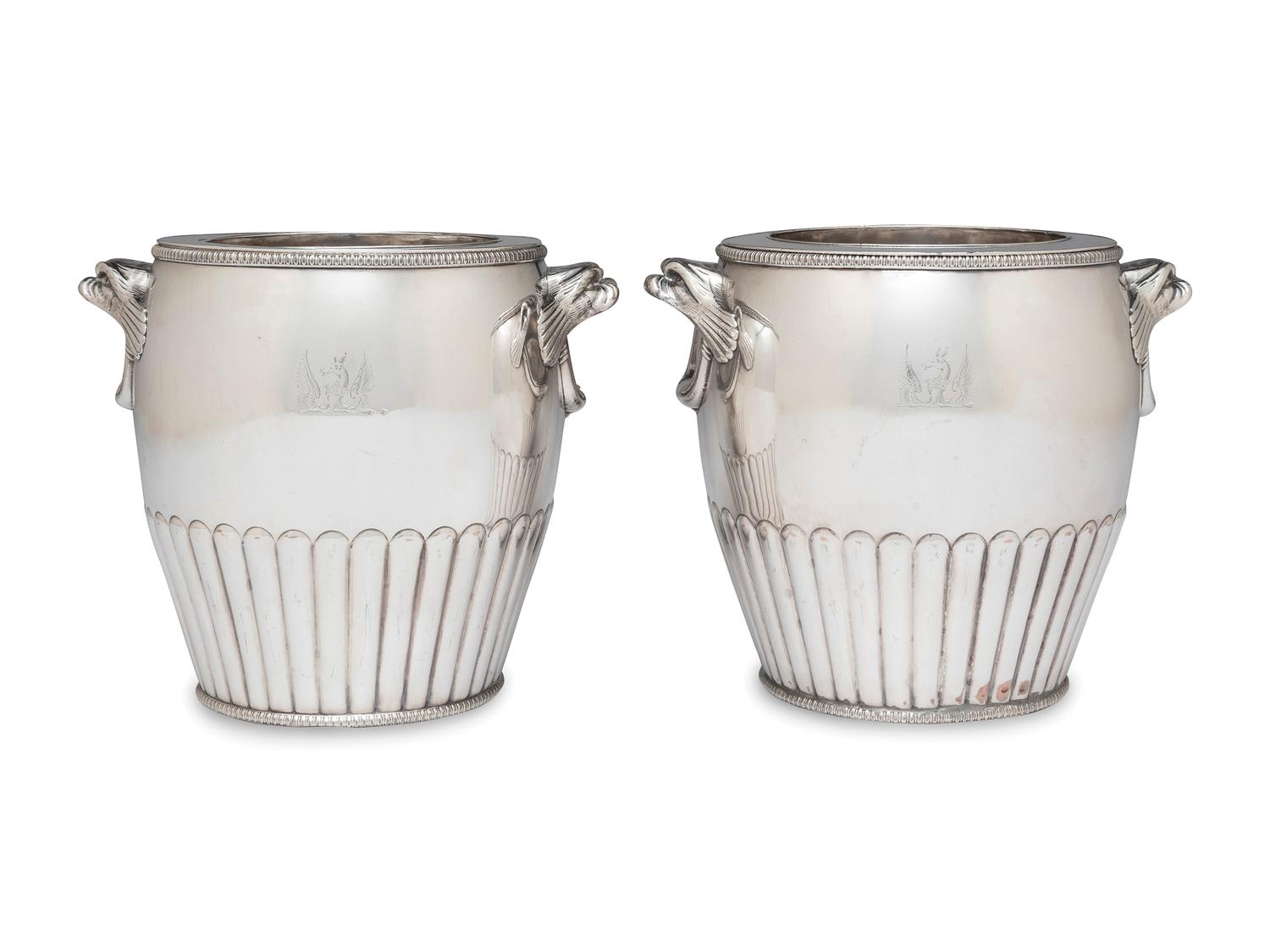 A Pair of Silver-Plate Champagne Buckets