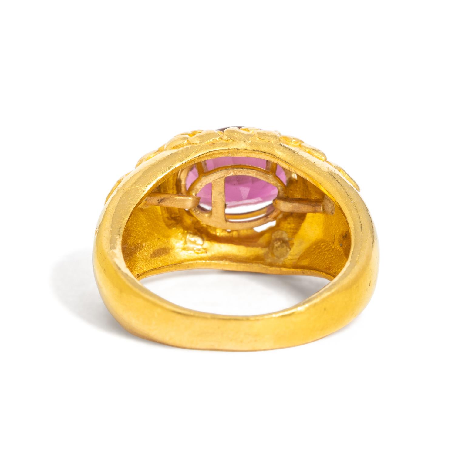 HIGH-KARAT YELLOW GOLD AND PINK TOURMALINE RING