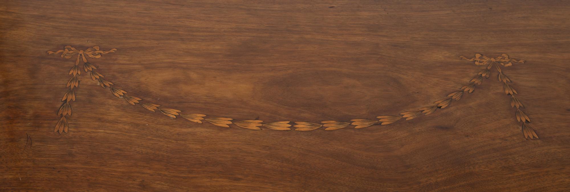 A Pair of George III Style Inlaid Walnut Console Tables