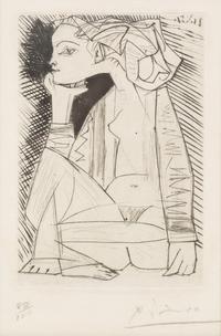 Pablo Picasso, (Spanish, 1881-1973), Femme assise en tailler: Geneviève Laporte (from Recordant el Doctor Reventós), 1951