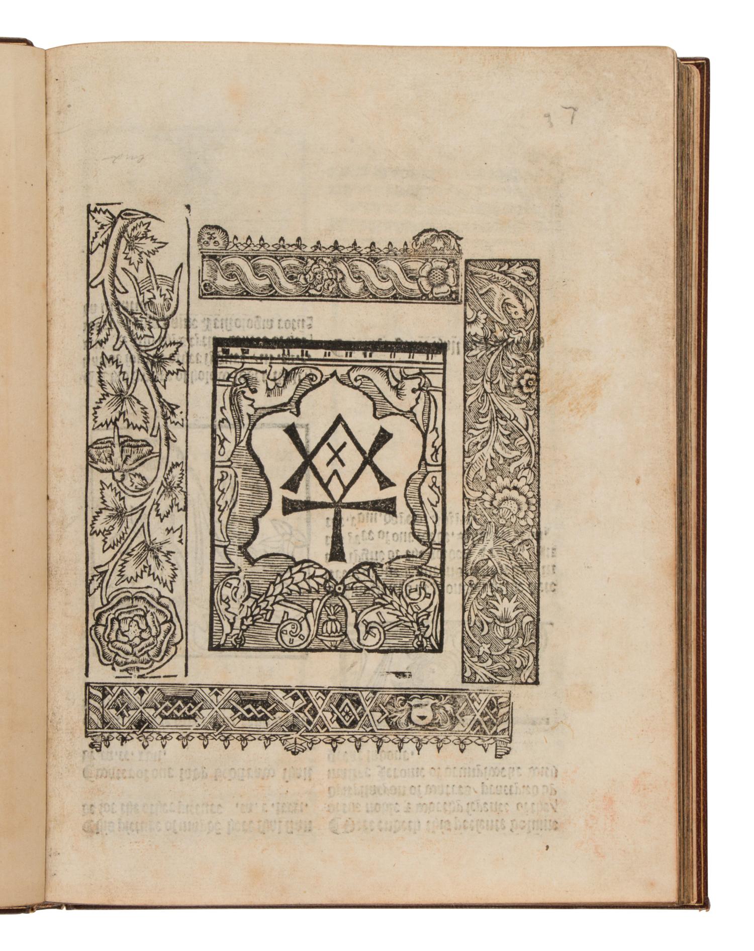 [SCIENCE & TECHNOLOGY]. BRUNSCHWIG, Hieronymus (1450-1512). The Vertuose Boke of Distyllacyon of the Waters of all Maner of Herbes, with the fygures of the Styllatoryes... London: Laurence Andrew, 18 April 1527.