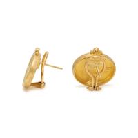 SEIDENGANG, YELLOW GOLD AND DIAMOND CLASSICAL MOTIF EARRINGS