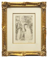 Rembrandt et deux Femmes (from La Suite Vollard) , 1934