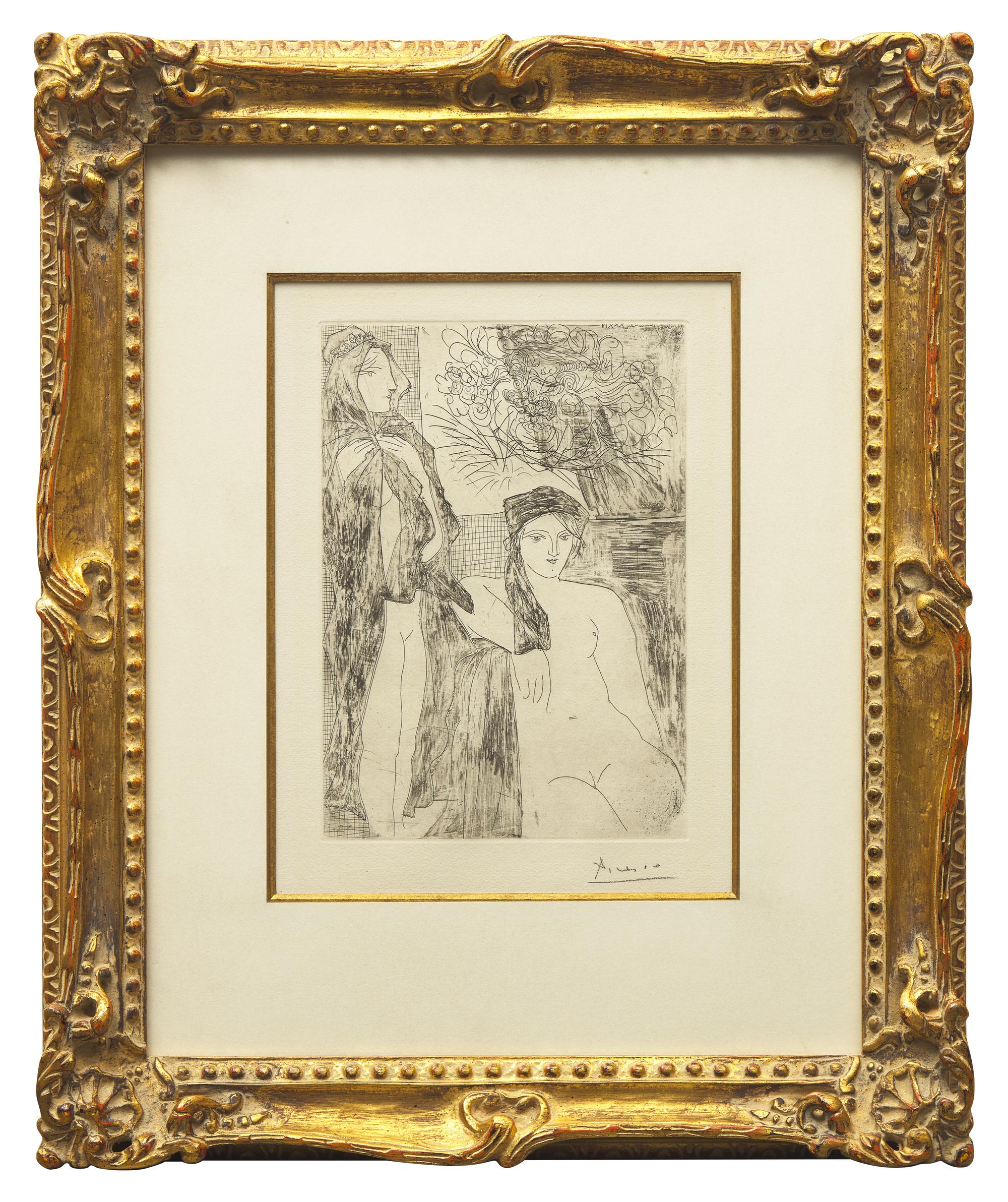 Rembrandt et deux Femmes (from La Suite Vollard) , 1934