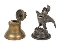 An Eagle-Form Inkwell and an English Bell Inkwell