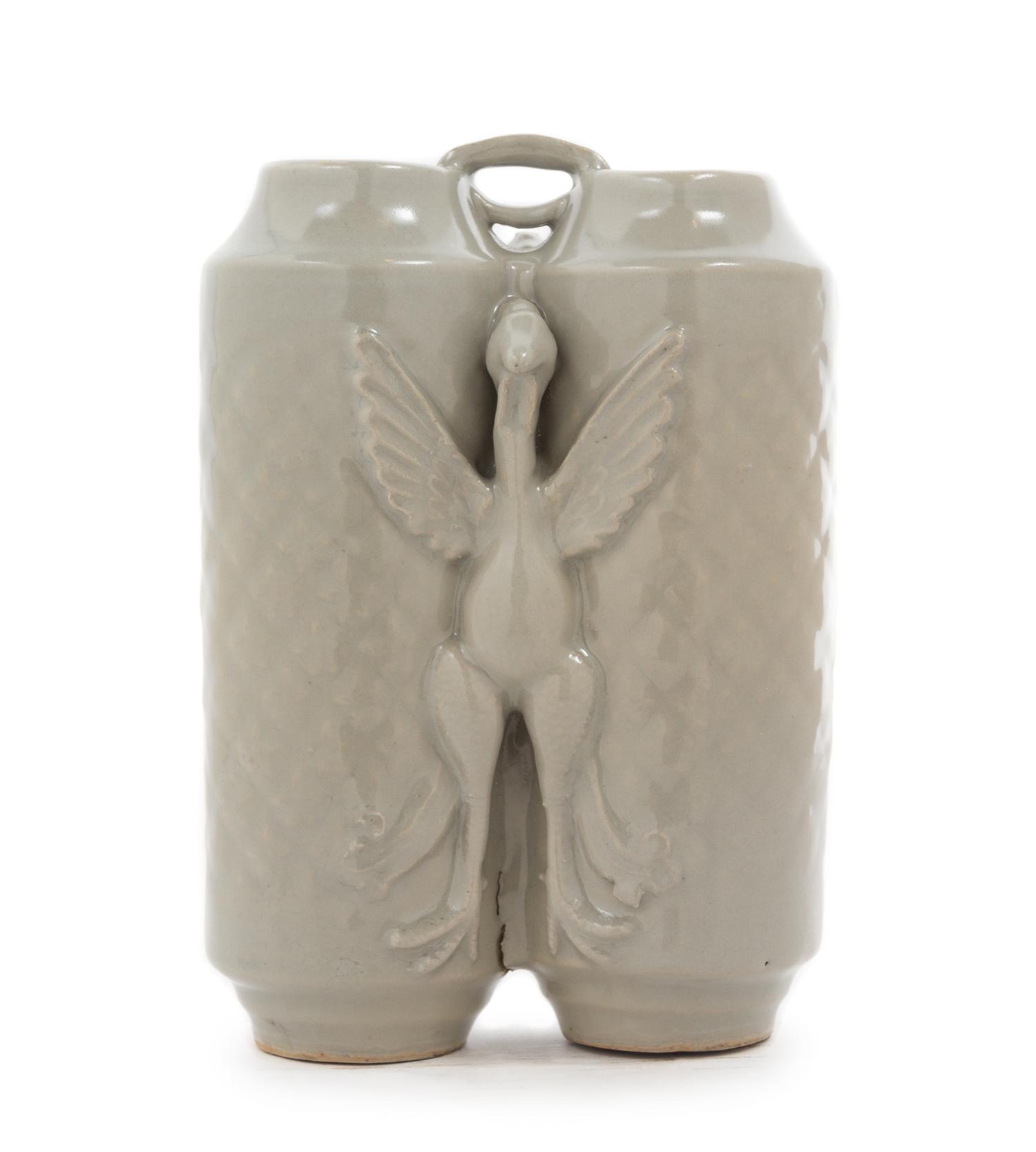 A Longquan Celadon Glazed Champion Vase MING DYNASTY Height 7 3/8 inches. — MING DYNASTY