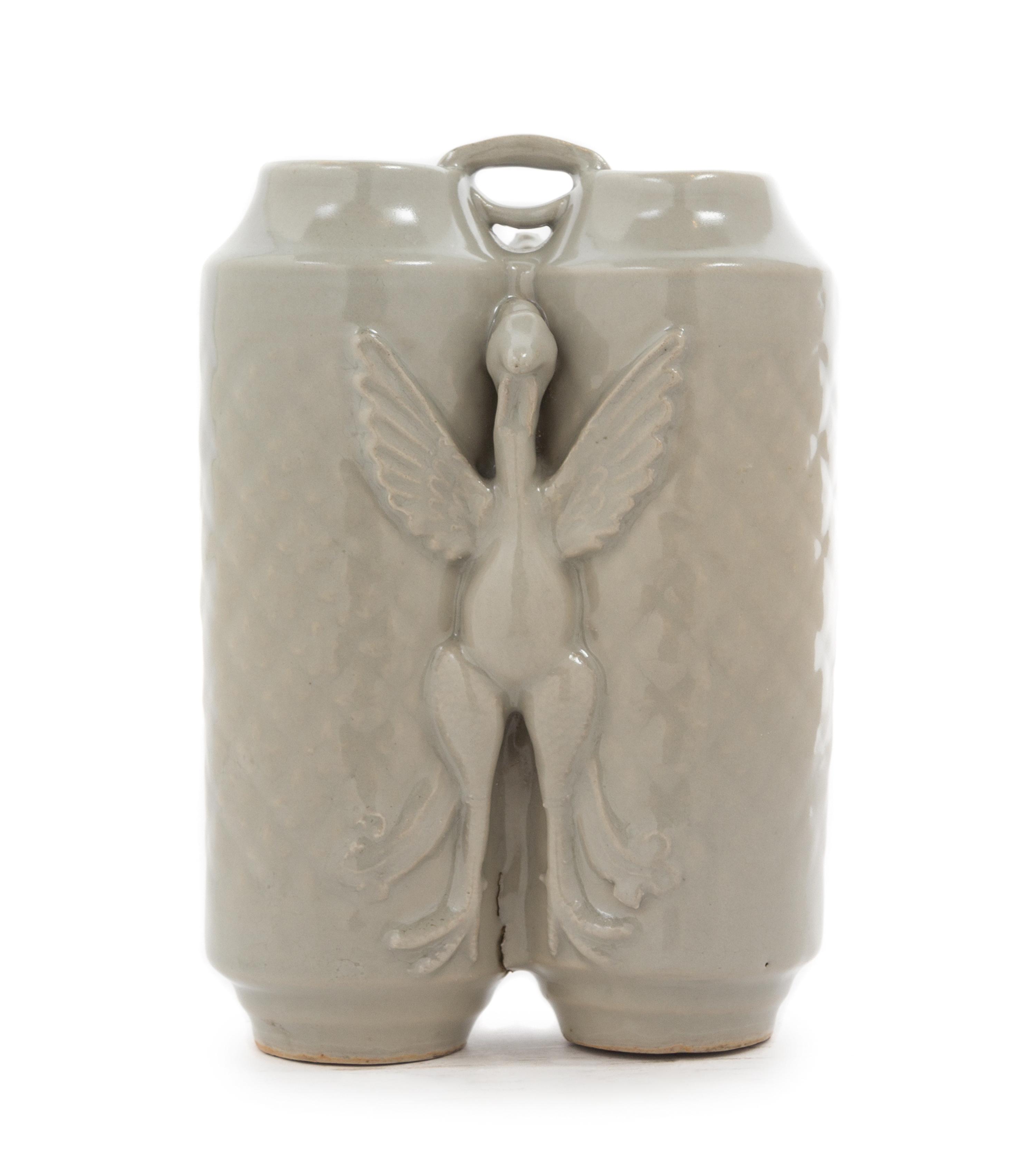 A Longquan Celadon Glazed Champion Vase MING DYNASTY Height 7 3/8 inches. — MING DYNASTY