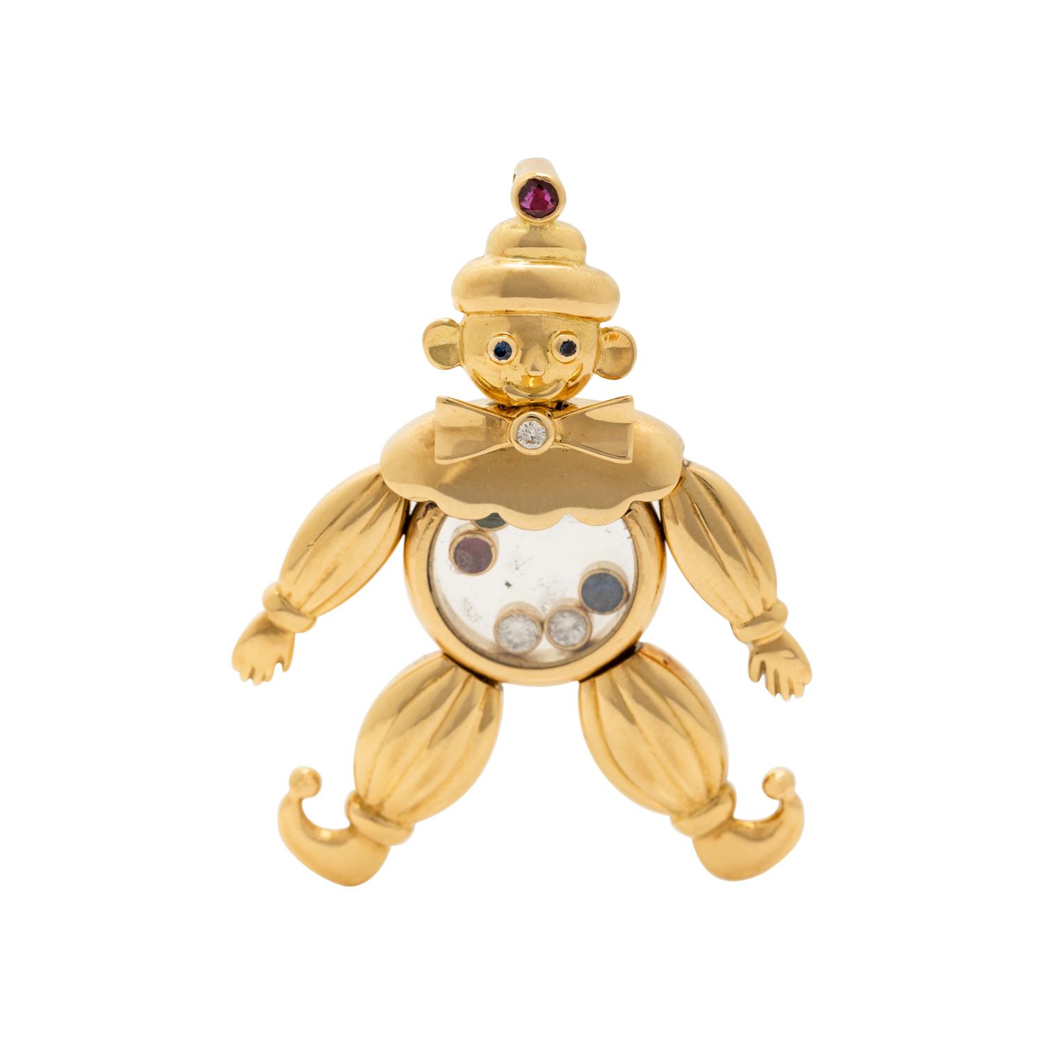 CHOPARD, YELLOW GOLD 'HAPPY DIAMONDS' CLOWN PENDANT