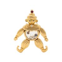 CHOPARD, YELLOW GOLD 'HAPPY DIAMONDS' CLOWN PENDANT