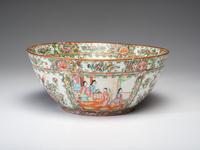 A Chinese Export Rose Medallion Punch Bowl