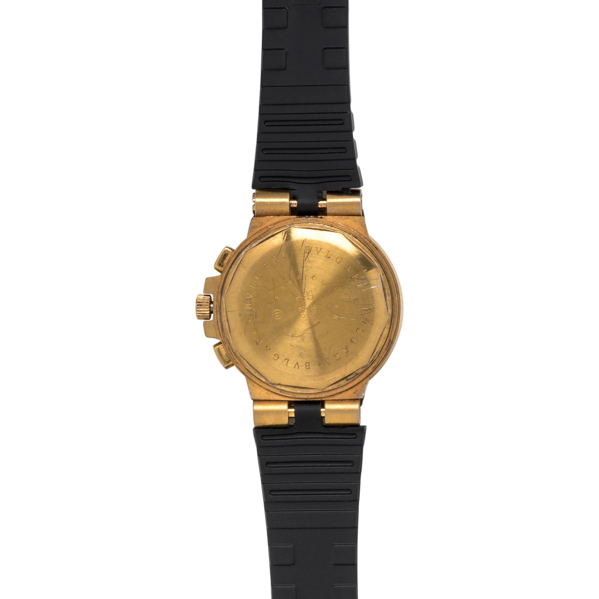 BVLGARI, REF. SD 38 S L 2161 YELLOW GOLD 'BVLGARI BVLGARI' CHRONOGRAPH WRISTWATCH