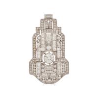 ART DECO, DIAMOND PENDANT/BROOCH