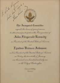 [Presidential] (Kennedy, John F.) Inauguration Invitiation