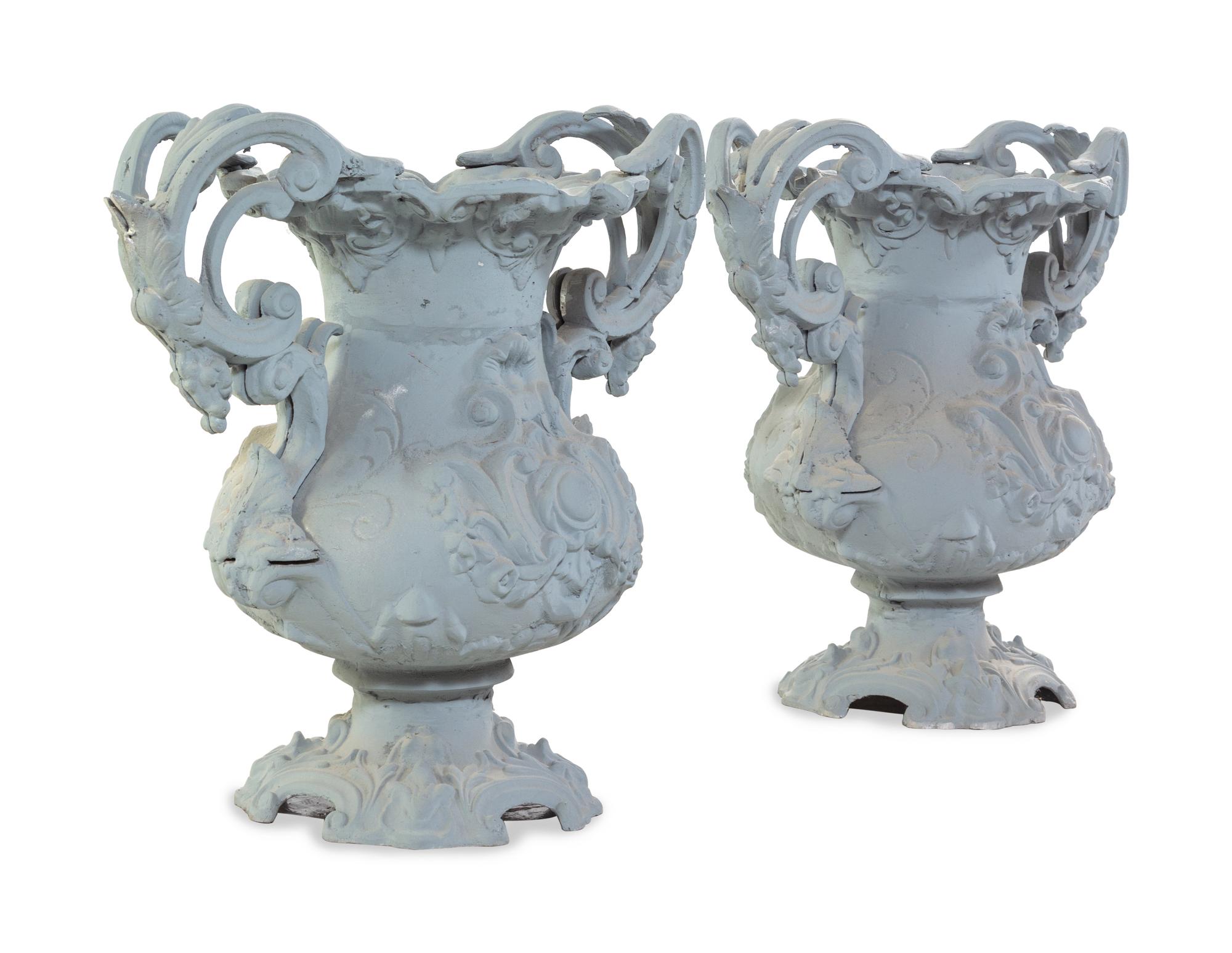 A Pair of Continental Painted Jardinieres