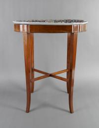A Faience Platter on Stand, Width of tray 19 3/4 inches.