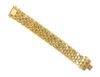 A 14 Karat Tricolor Gold Bracelet, Italian,