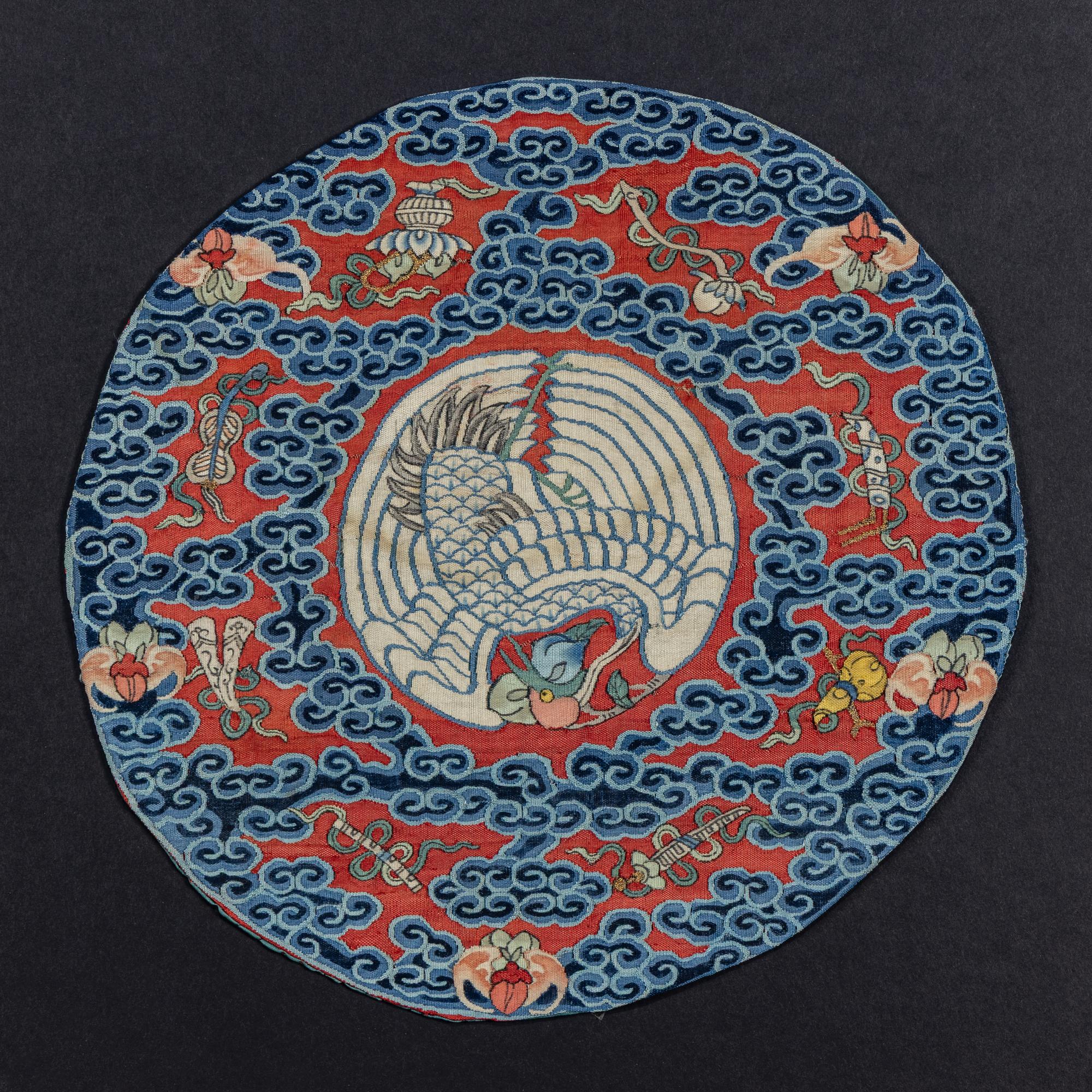 Three Chinese Silk Roundels, Late Qing Dynasty-Republic Period — 晚清-民國 緙絲、刺綉圓光三種