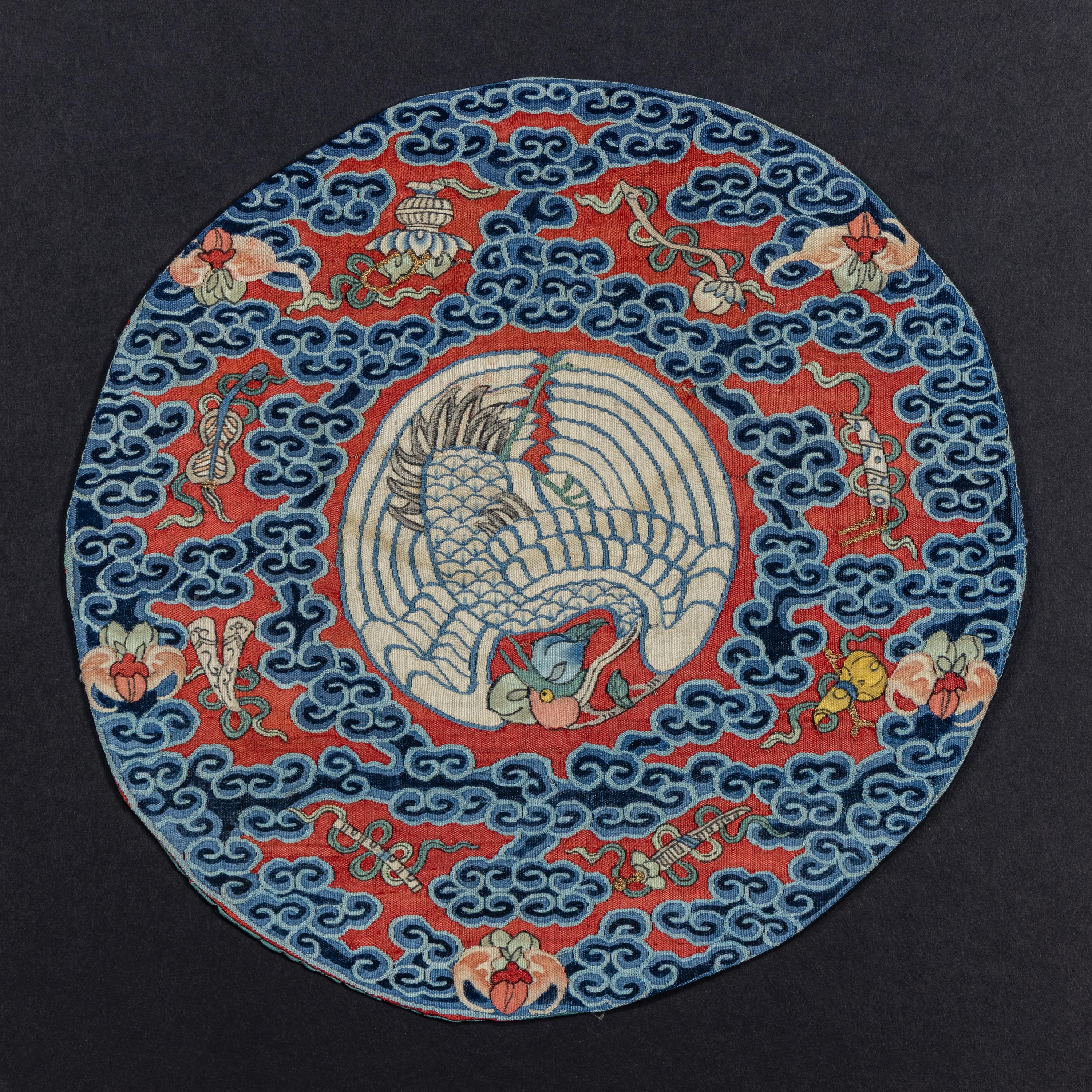 Three Chinese Silk Roundels, Late Qing Dynasty-Republic Period — 晚清-民國 緙絲、刺綉圓光三種