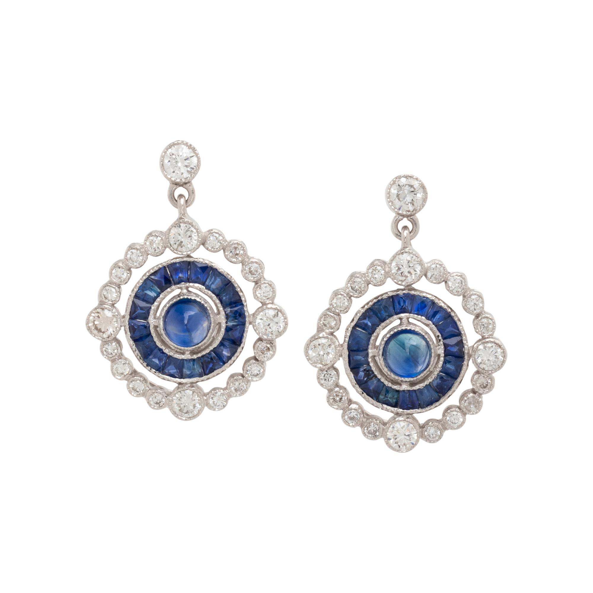 SAPPHIRE AND DIAMOND EARRINGS
