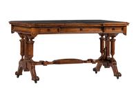 A Victorian Leather-Top Walnut Partner's Desk