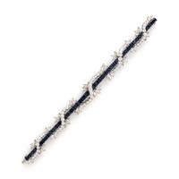 Diamond, Sapphire, and Platinum Bracelet