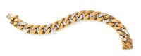 An 18 Karat Bicolor Gold and Diamond Bracelet,