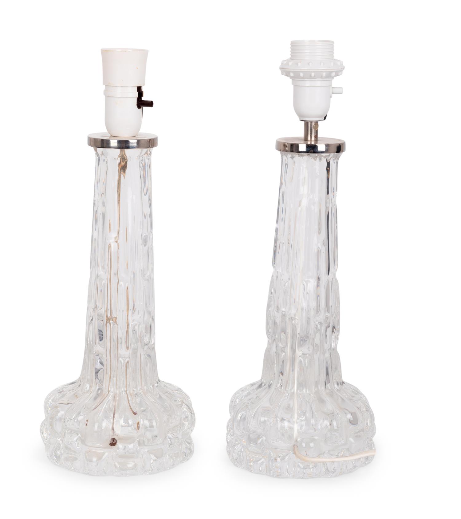 Pair of Table Lamps, c. 1965 Orrefors, Sweden