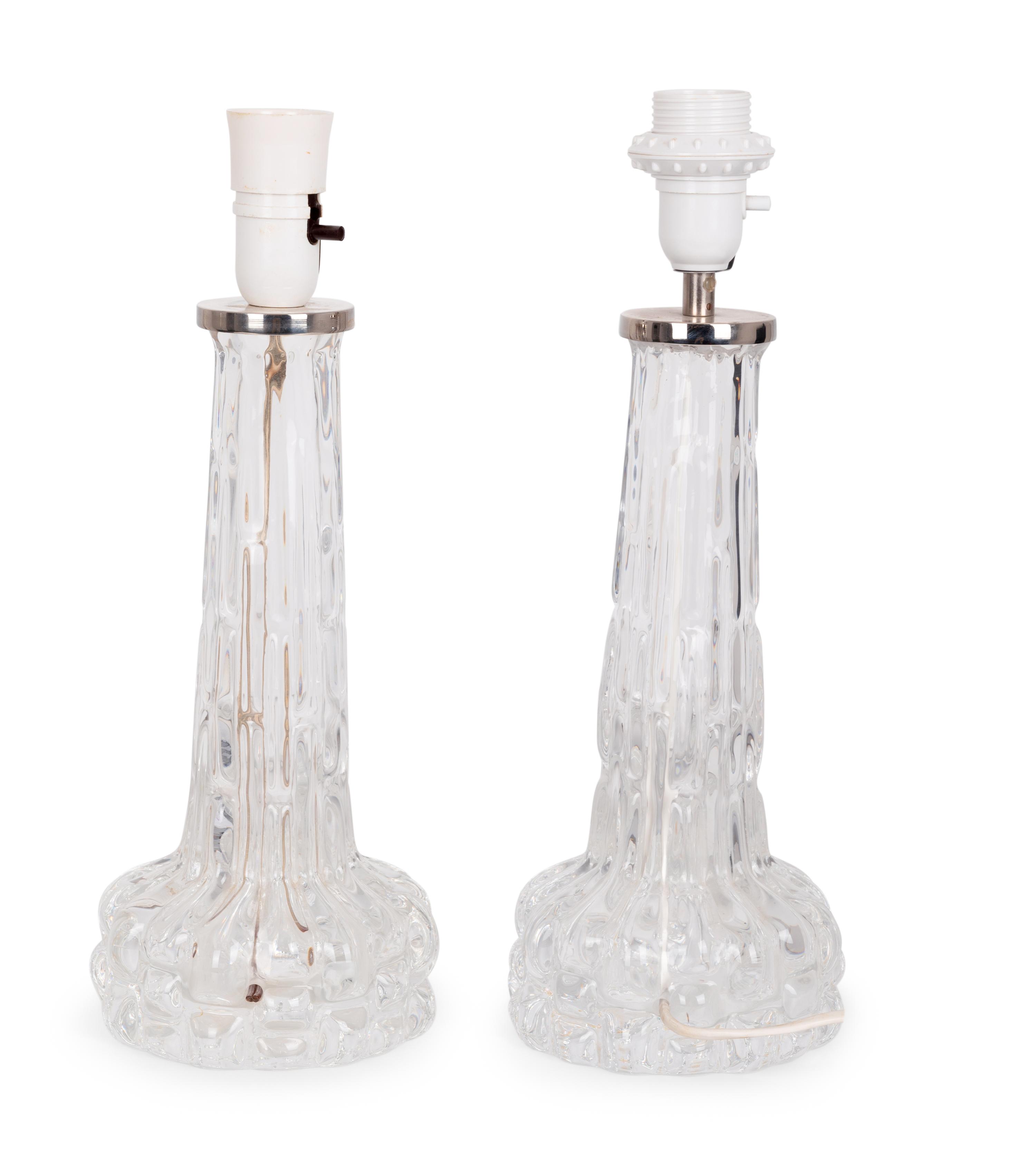 Pair of Table Lamps, c. 1965 Orrefors, Sweden
