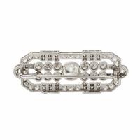 ART DECO, DIAMOND AND PLATINUM BROOCH