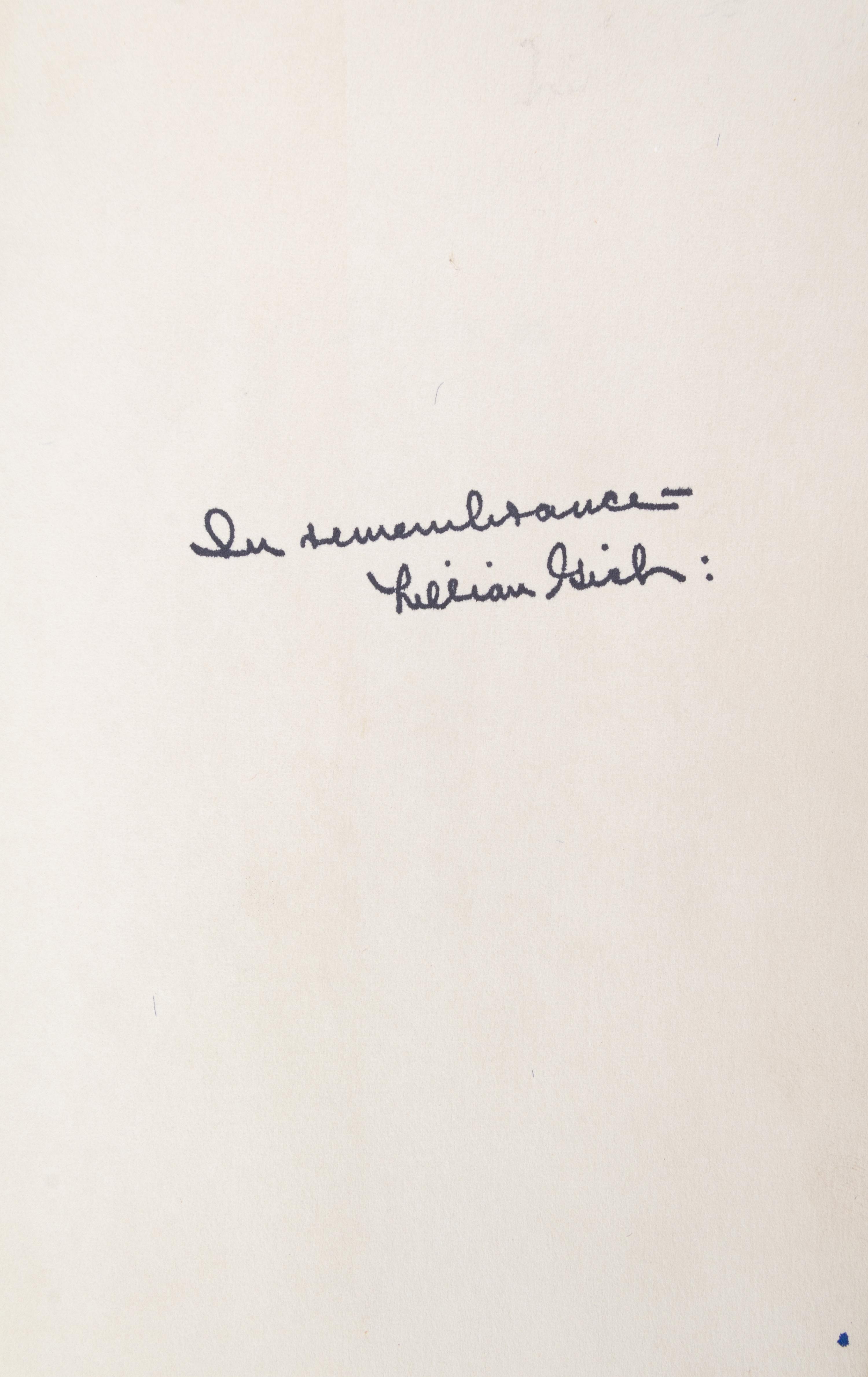 GISH, LILLIAN. Lillian Gish: The Movies, Mr. Griffith and Me. NJ, (1969). Second printing, signed.