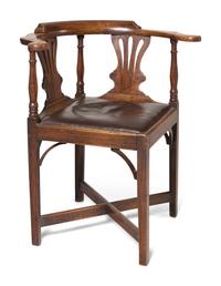 An English Elm Corner Chair