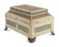 A Russian Prisoner-of-War Carved Bone Table Casket