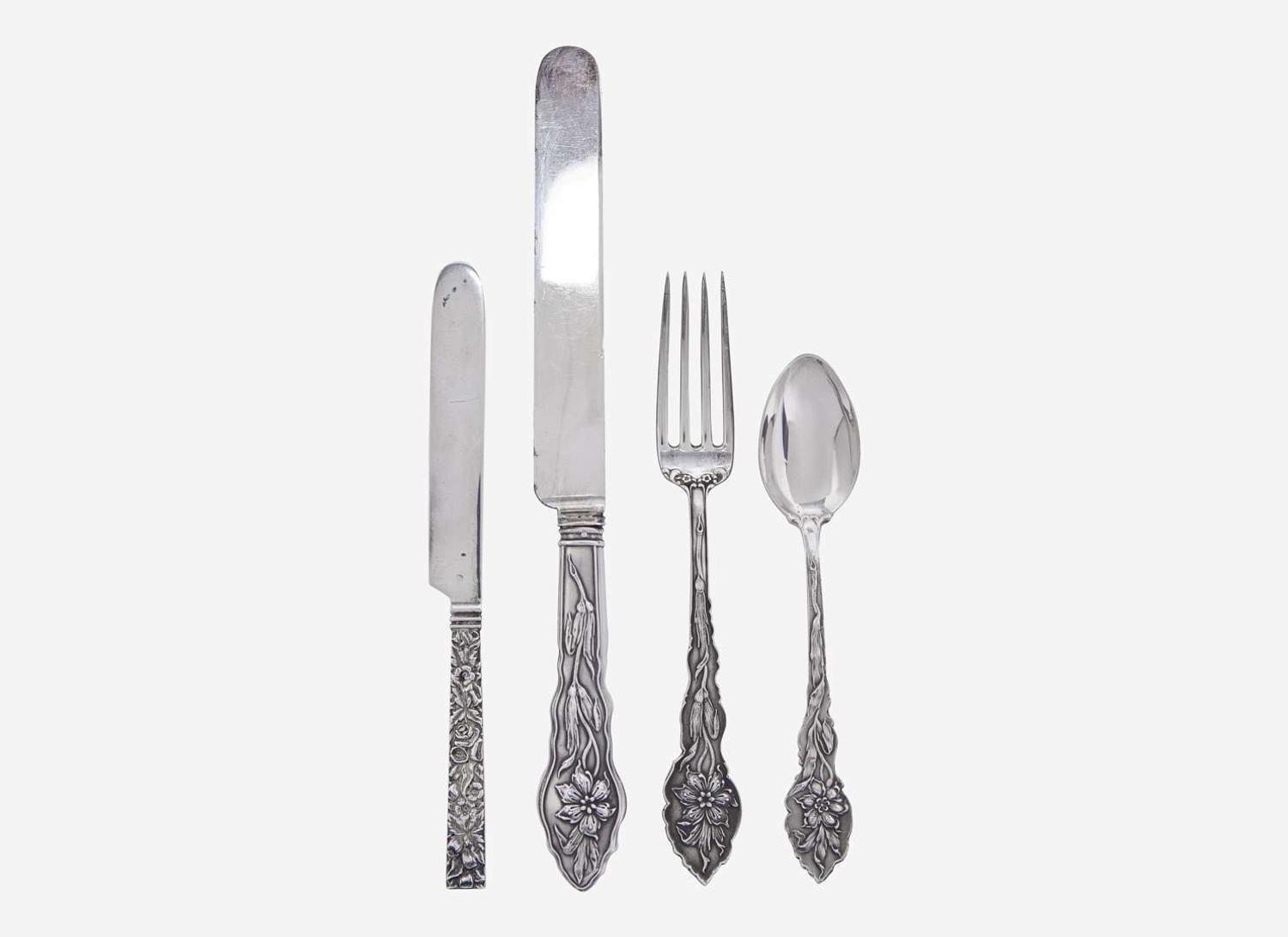 An assembled group of twenty-six pieces of American sterling silver flatware, various makers, late 19th century
