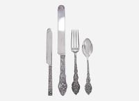 An assembled group of twenty-six pieces of American sterling silver flatware, various makers, late 19th century