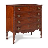 A Federal Cherrywood and Mahogany Chest of Drawers
