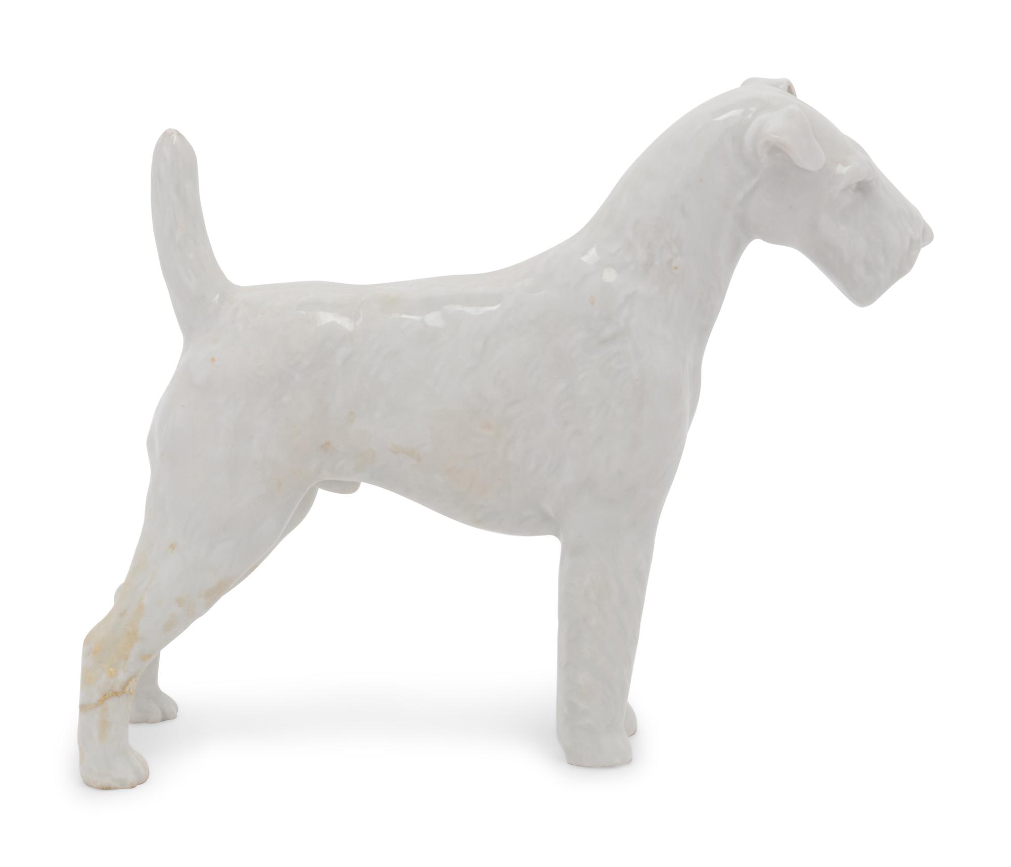A Meissen Blanc-de-Chine Terrier