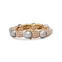 CULTURED TAHITIAN PEARL AND DIAMOND BRACELET