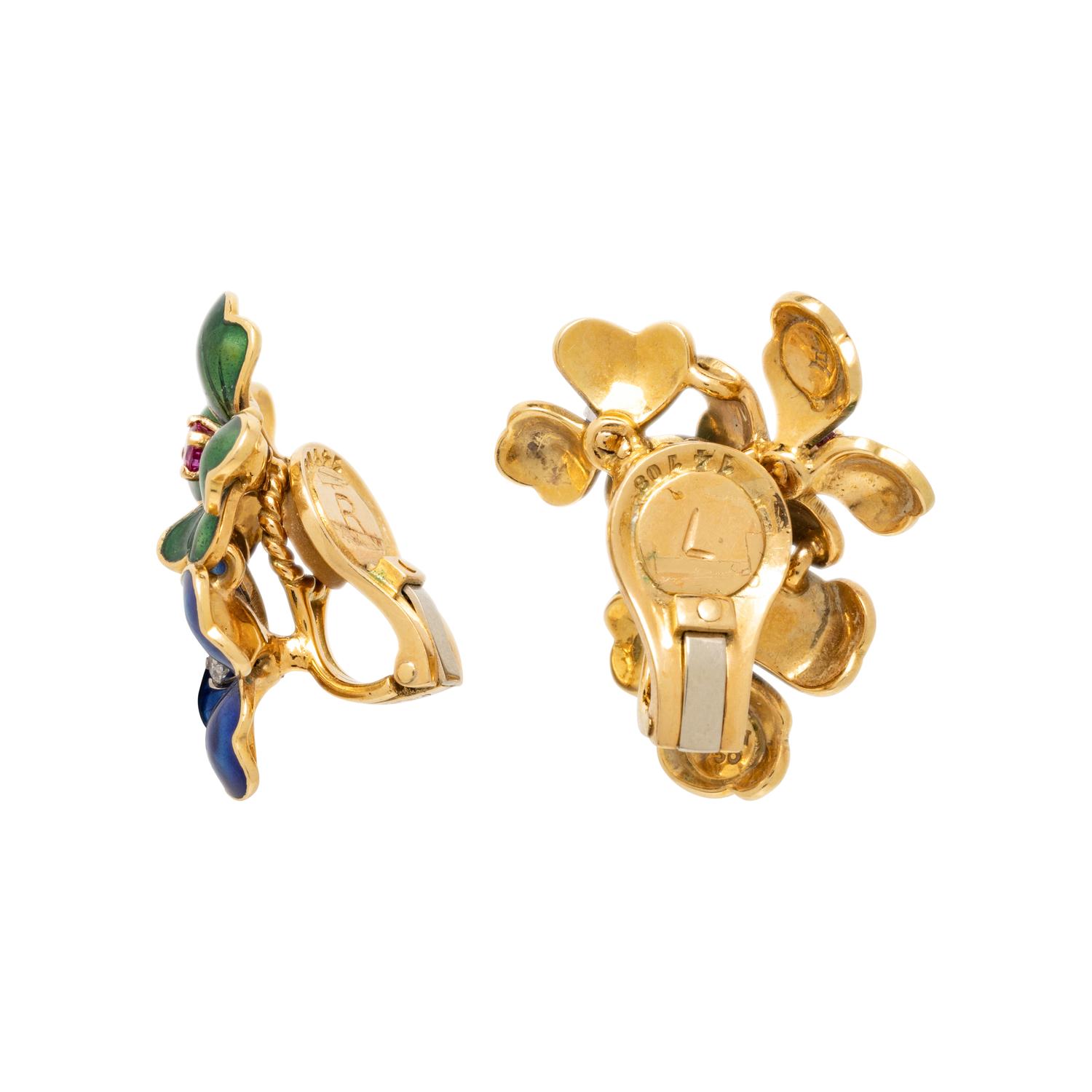 ENAMEL AND MULTIGEM EARRINGS