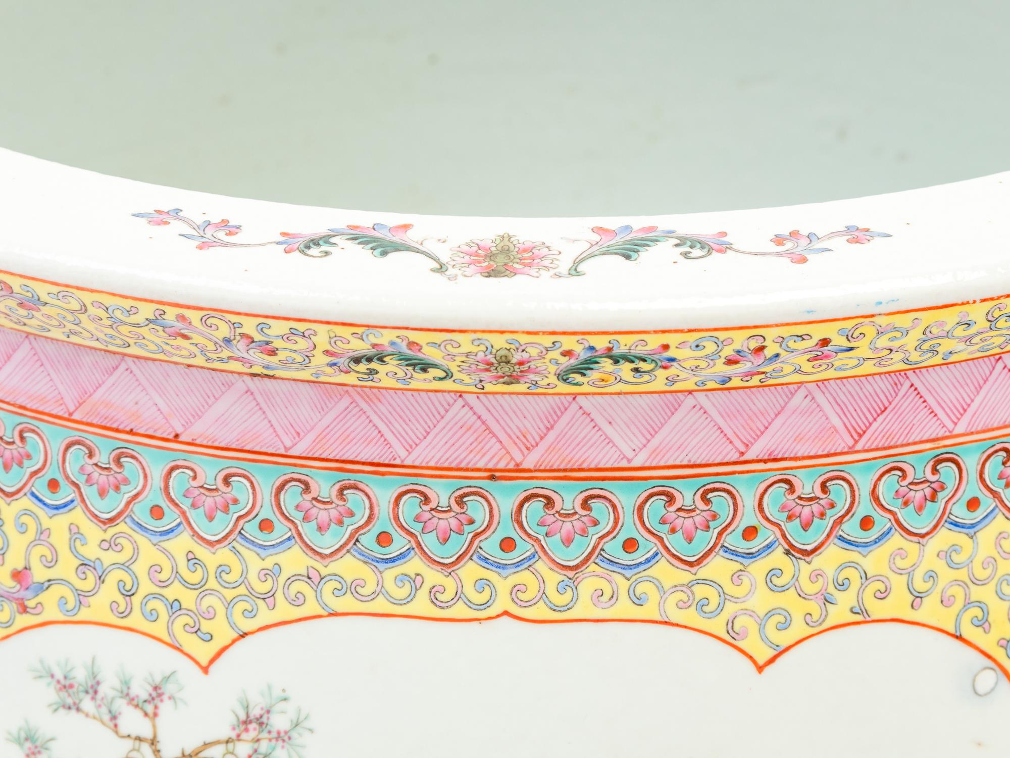 A Pair of Chinese Export Yellow Ground Enameled Porcelain Jardinières