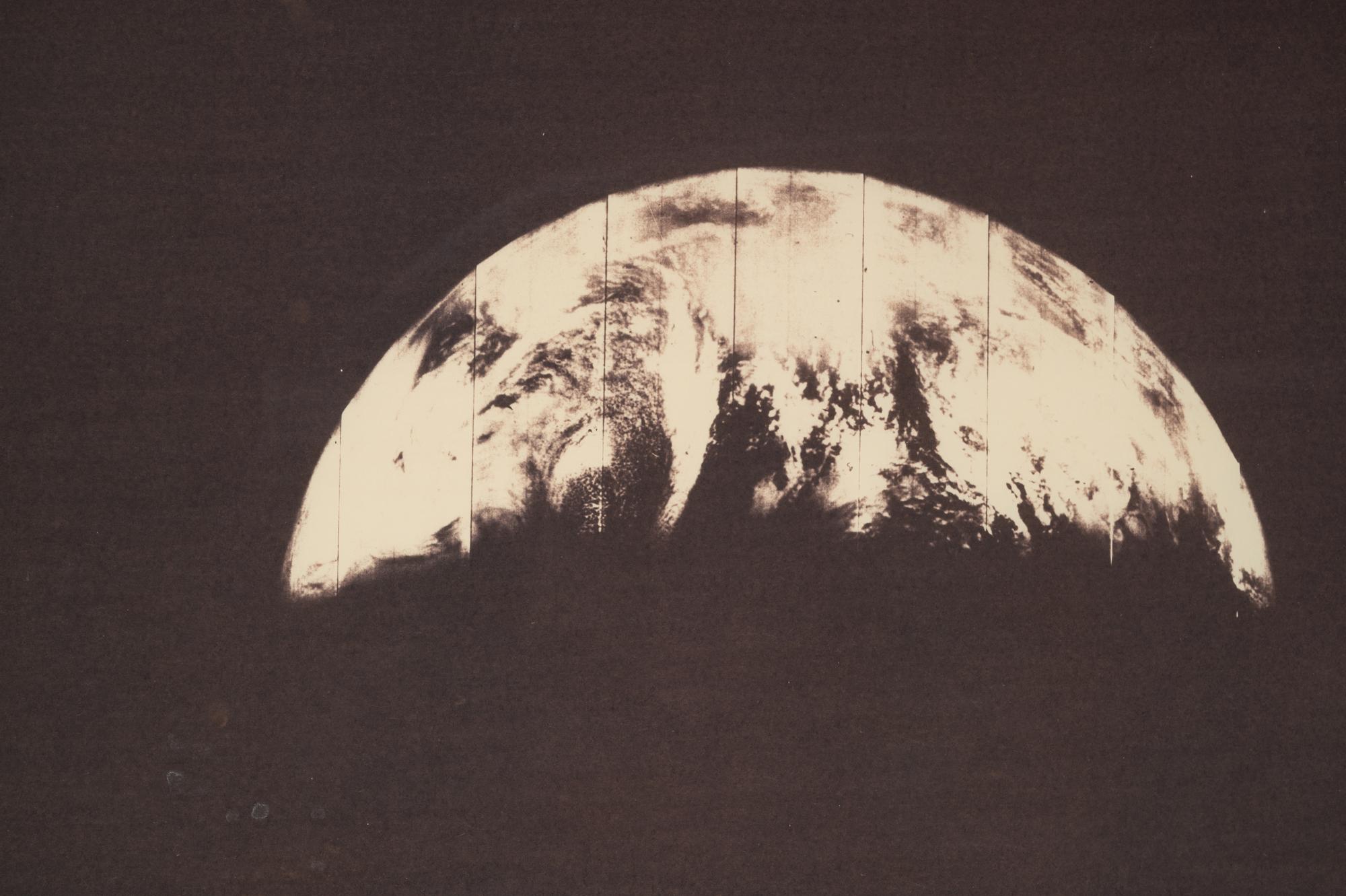 [SPACE EXPLORATION]. A NASA Ticker-Tape Photo Collage of the Lunar Surface. 23 August 1966.