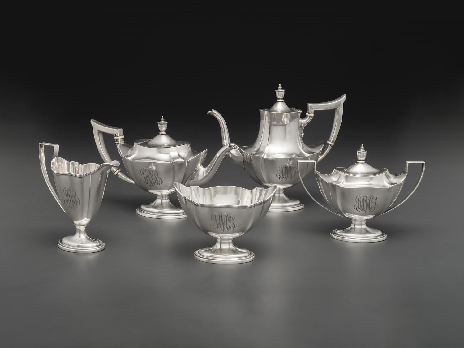 An American Silver Five Piece Tea and Coffee Service